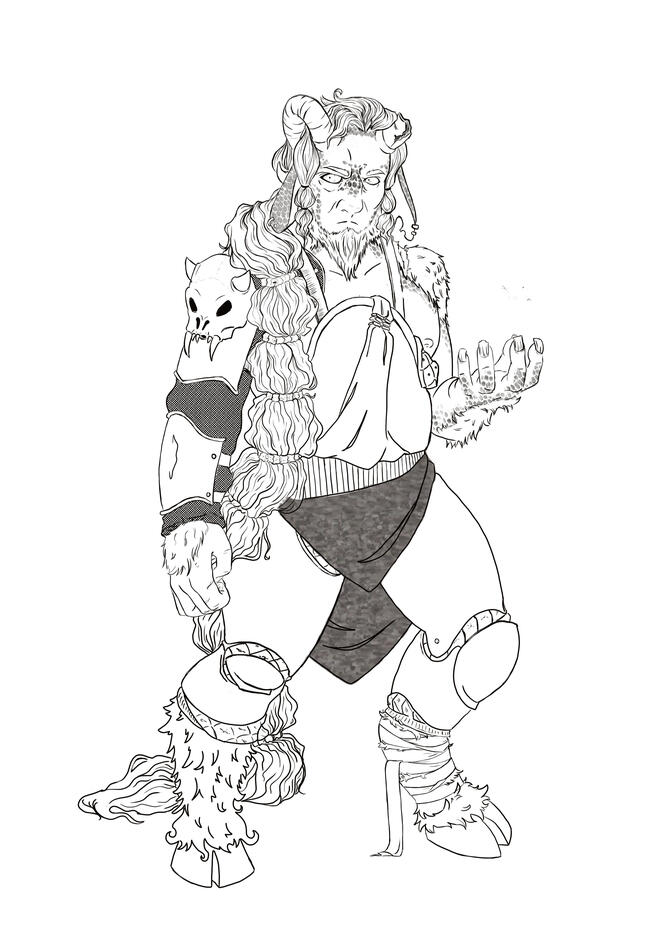 My OC - Aries Duskborne - Lineart only